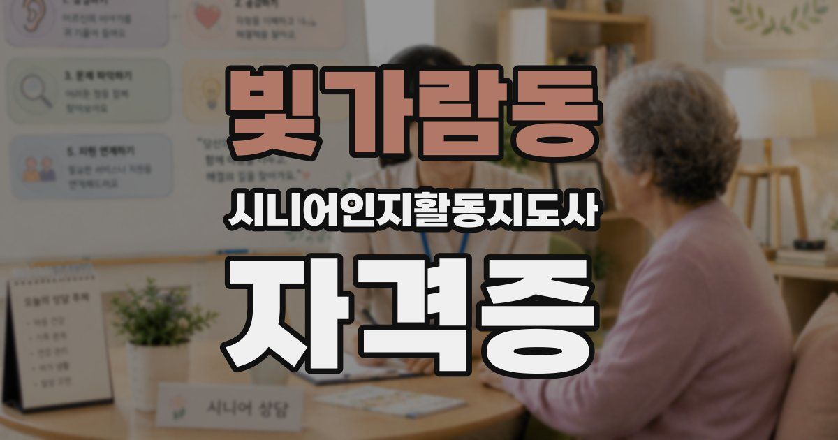 빛가람동 시니어인지활동지도사 자격증