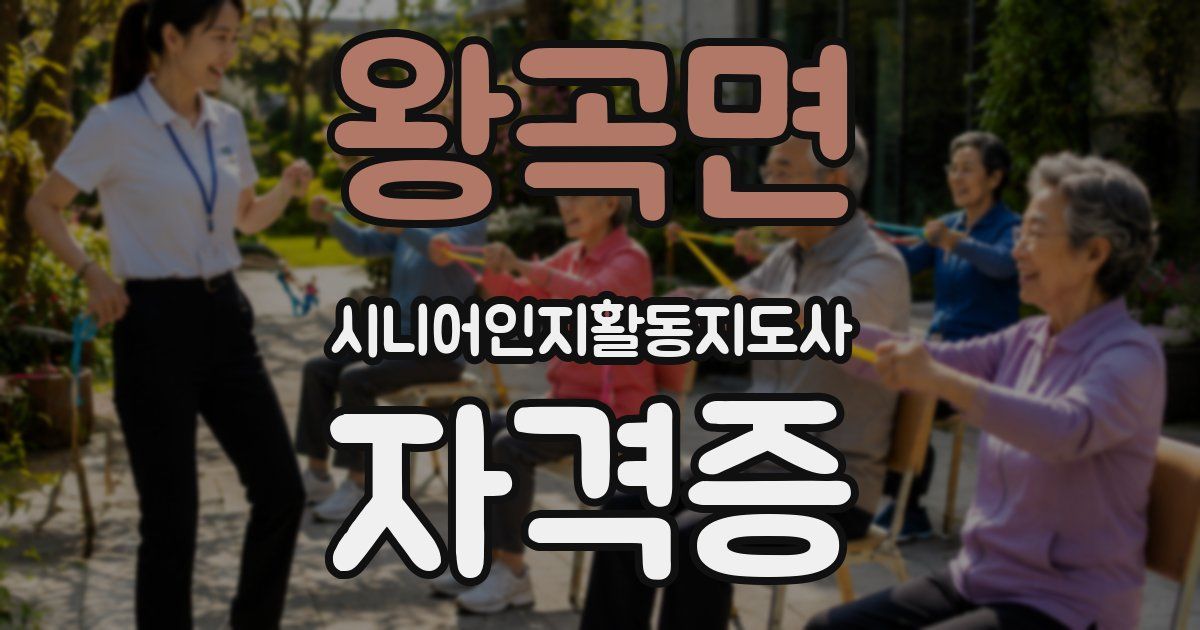 왕곡면 시니어인지활동지도사 자격증