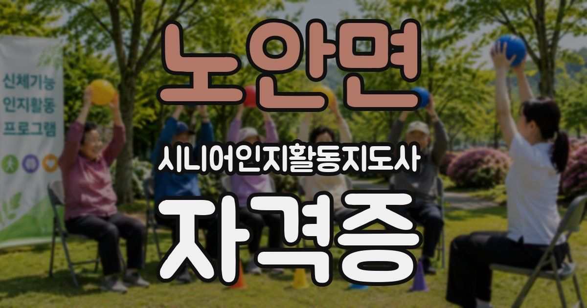 노안면 시니어인지활동지도사 자격증