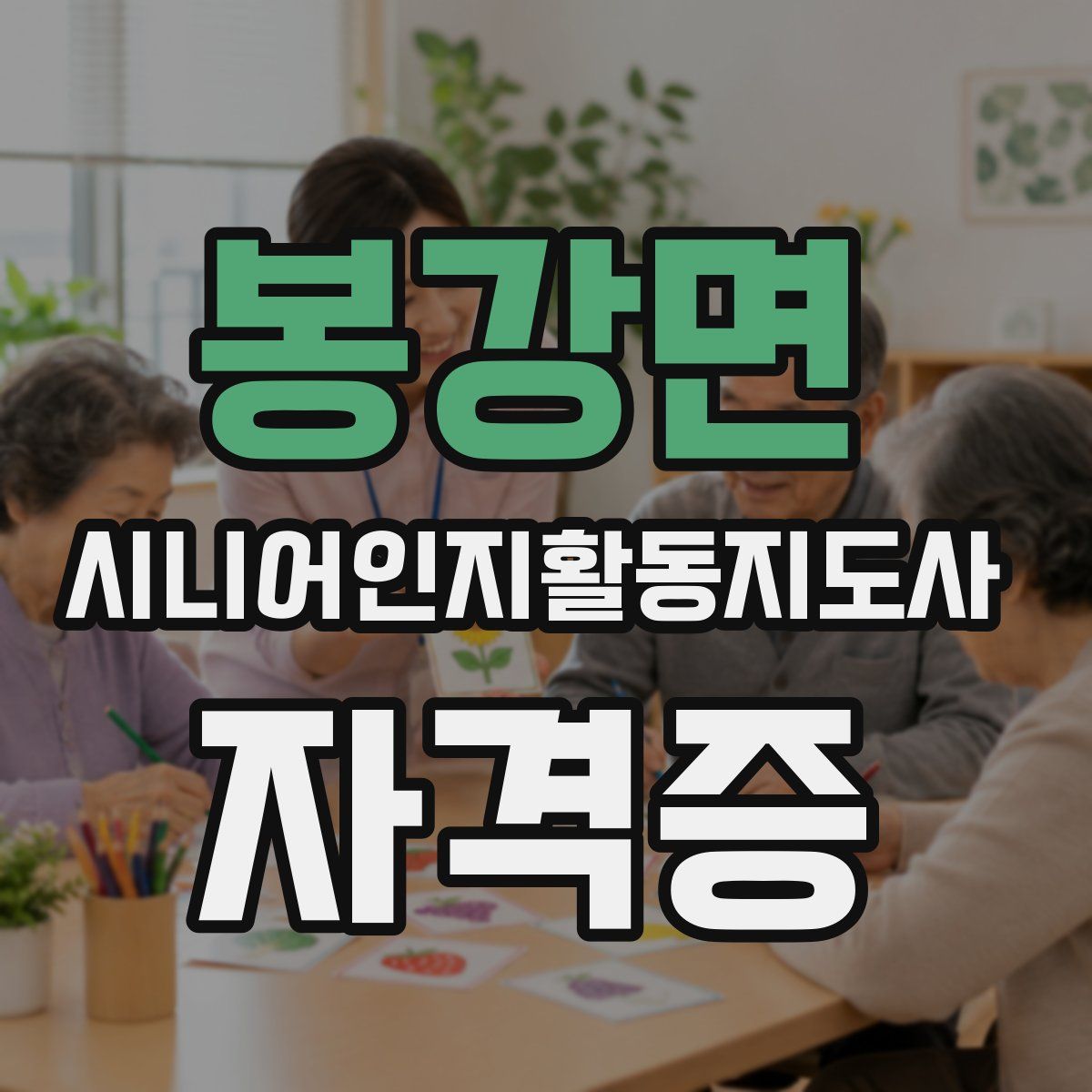 봉강면 시니어인지활동지도사 자격증