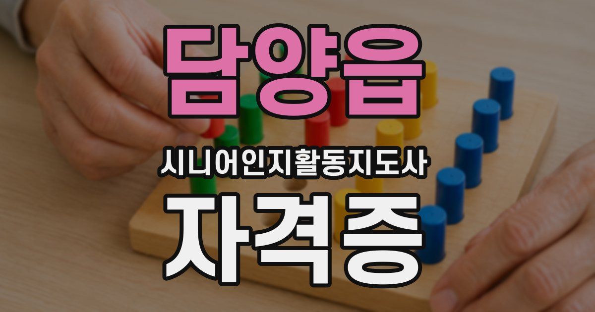 담양읍 시니어인지활동지도사 자격증