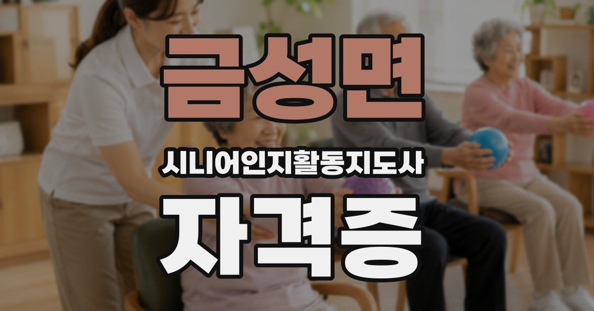금성면 시니어인지활동지도사 자격증
