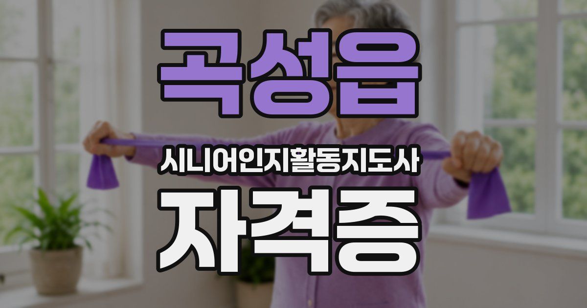 곡성읍 시니어인지활동지도사 자격증