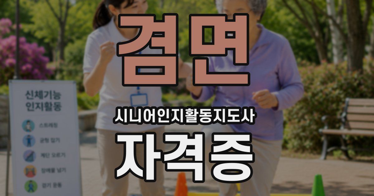 겸면 시니어인지활동지도사 자격증
