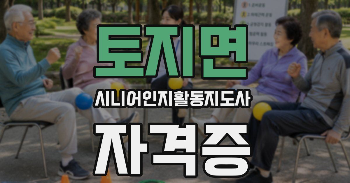 토지면 시니어인지활동지도사 자격증