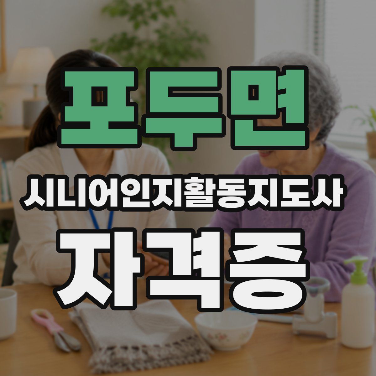 포두면 시니어인지활동지도사 자격증