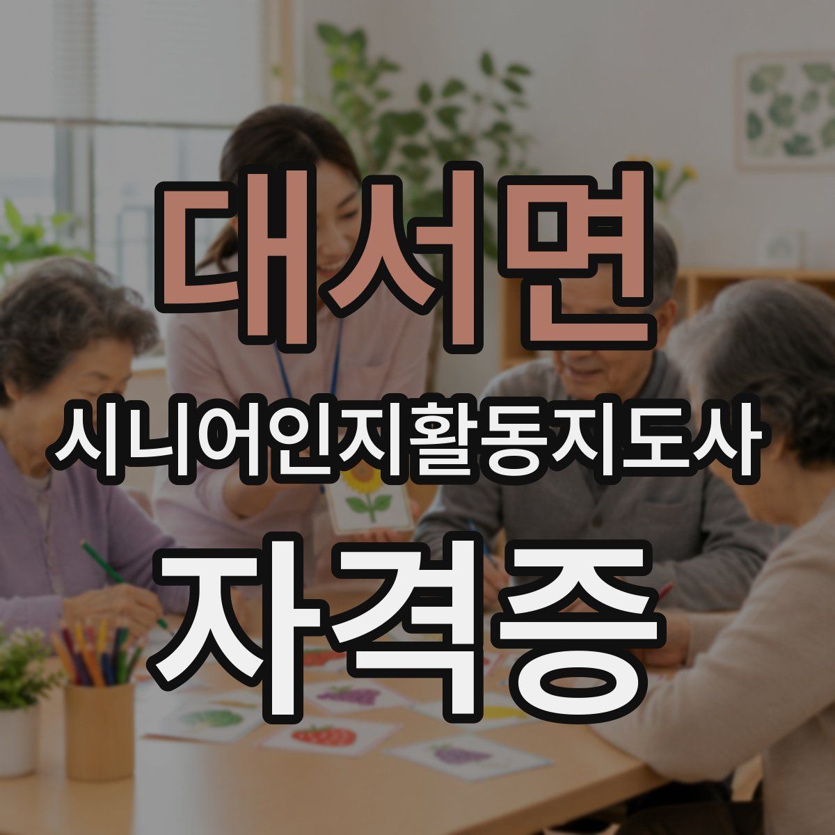 대서면 시니어인지활동지도사 자격증