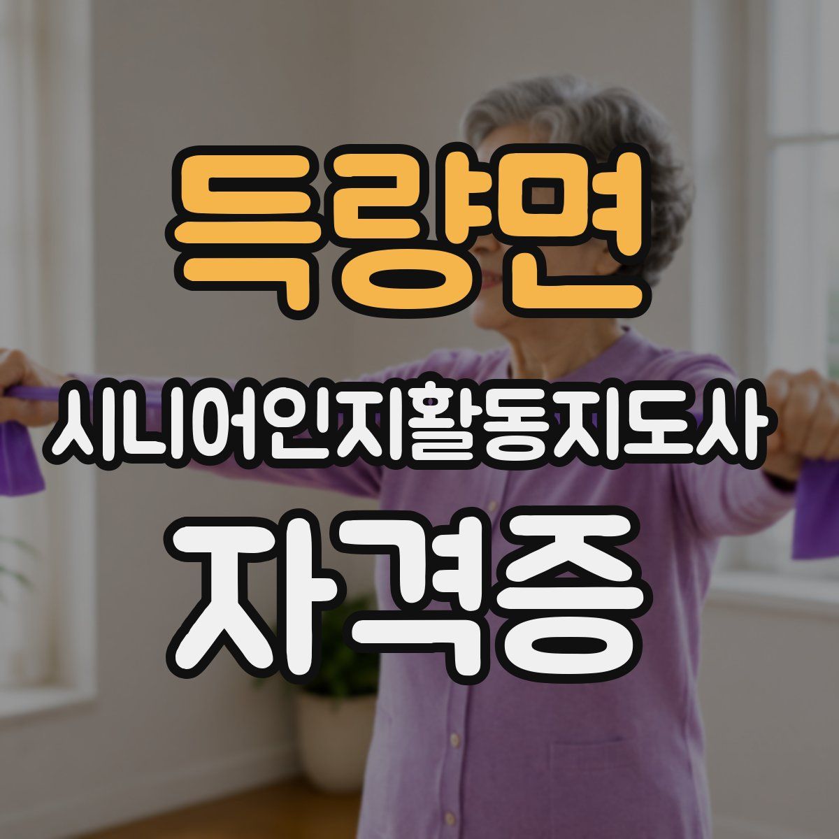 득량면 시니어인지활동지도사 자격증