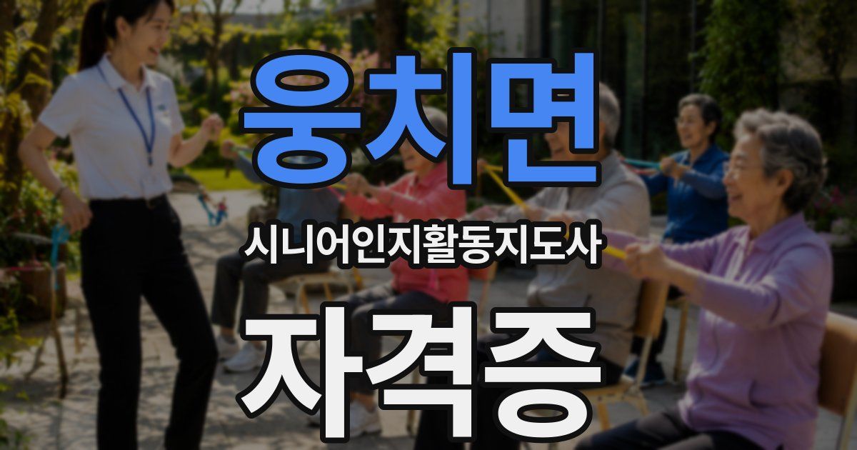 웅치면 시니어인지활동지도사 자격증