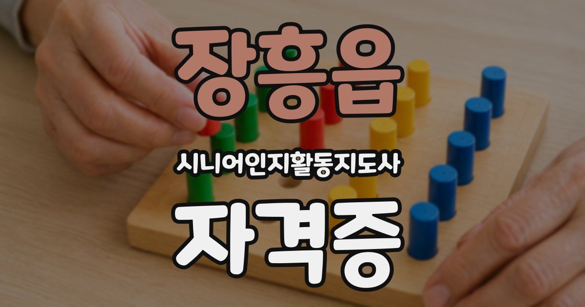 장흥읍 시니어인지활동지도사 자격증