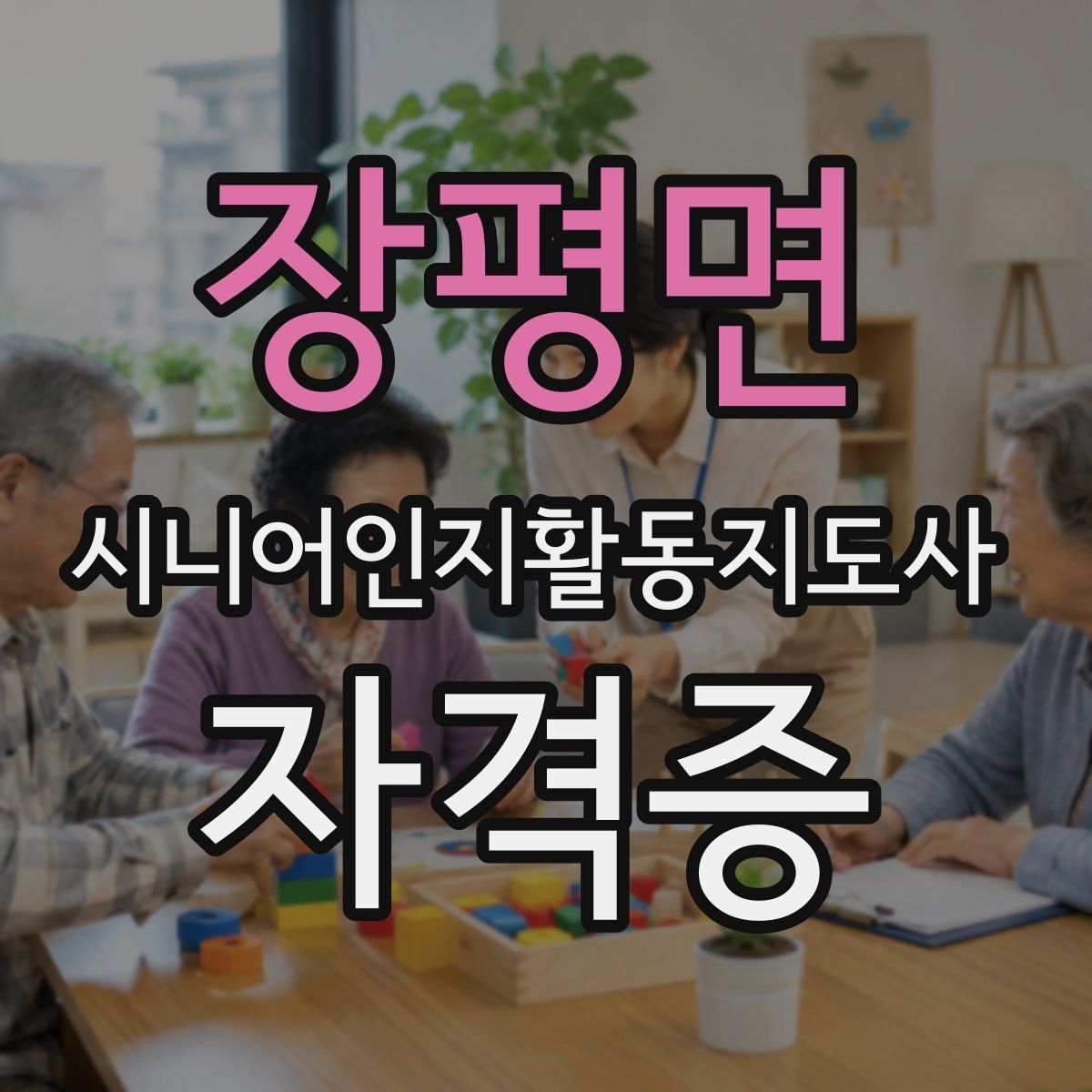장평면 시니어인지활동지도사 자격증