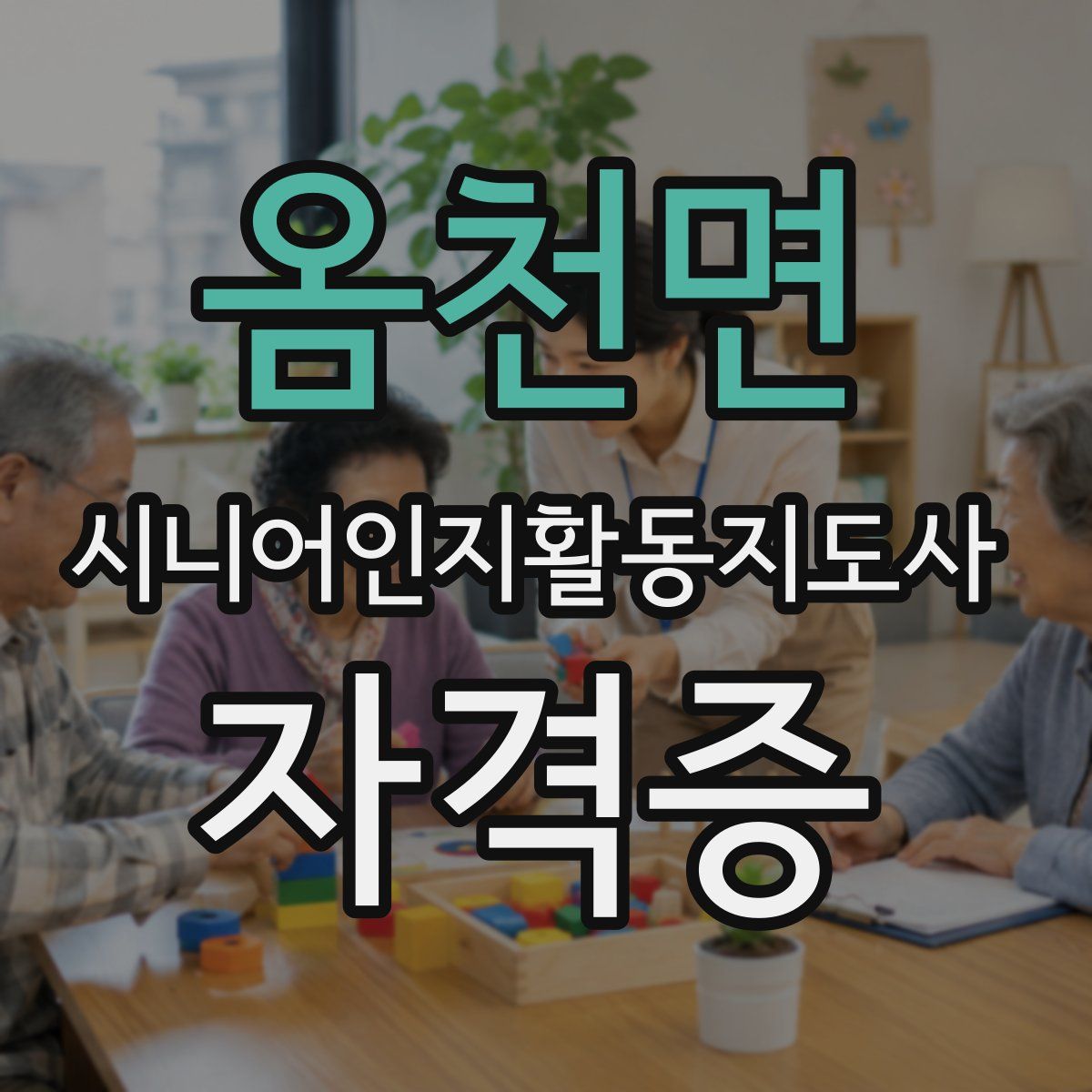 옴천면 시니어인지활동지도사 자격증