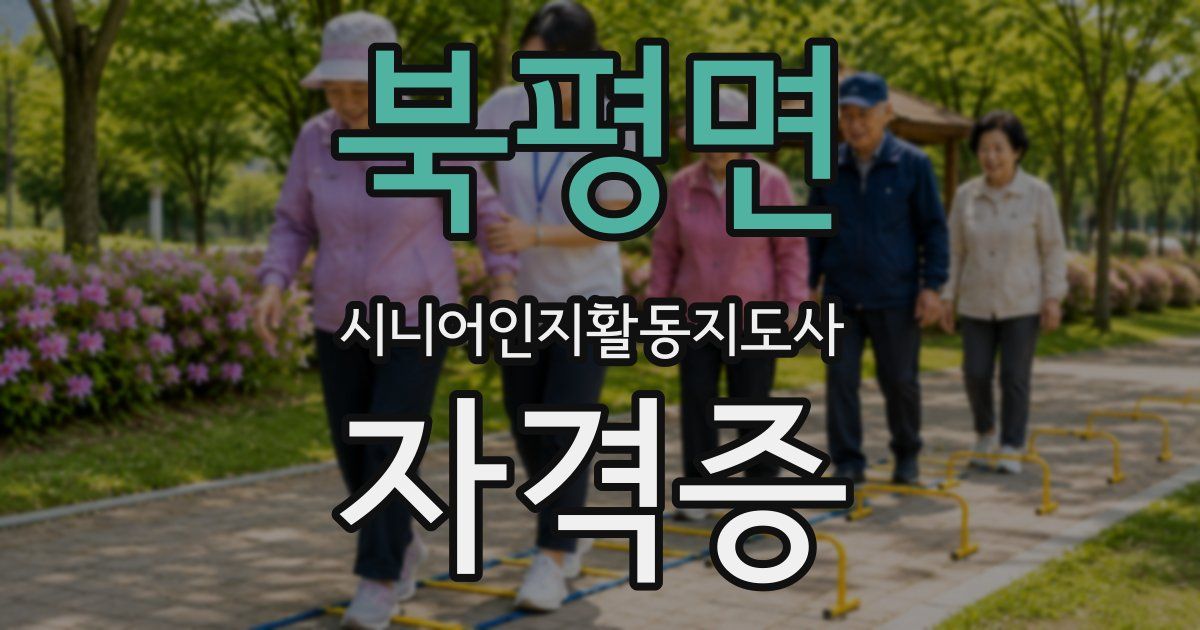 북평면 시니어인지활동지도사 자격증