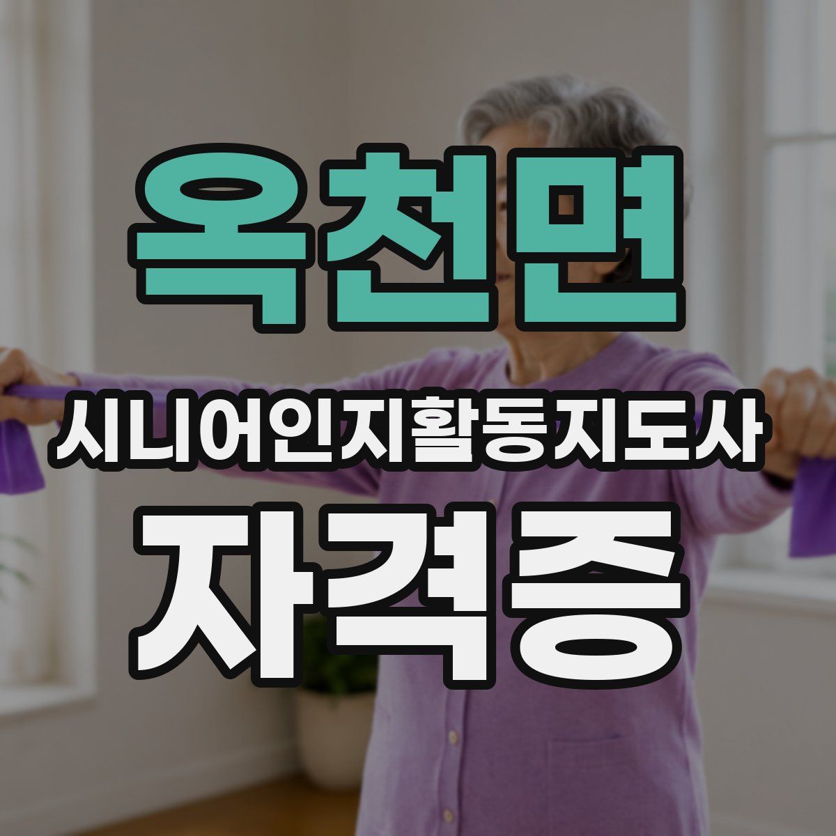 옥천면 시니어인지활동지도사 자격증