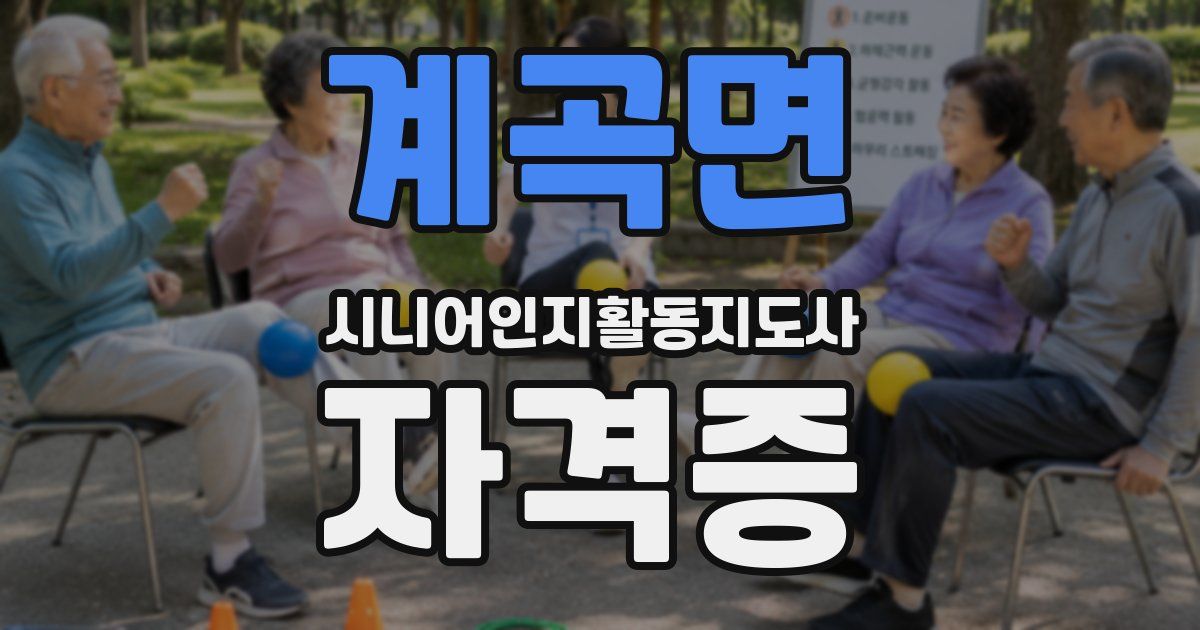 계곡면 시니어인지활동지도사 자격증