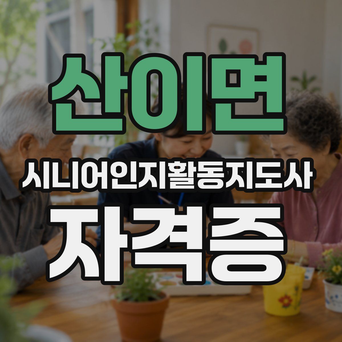 산이면 시니어인지활동지도사 자격증