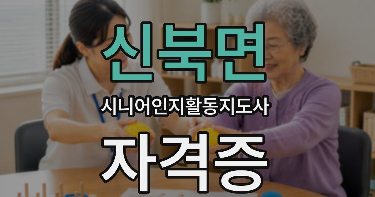 신북면 시니어인지활동지도사 자격증