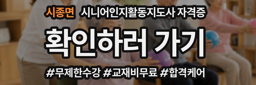 시종면 시니어인지활동지도사 자격증
