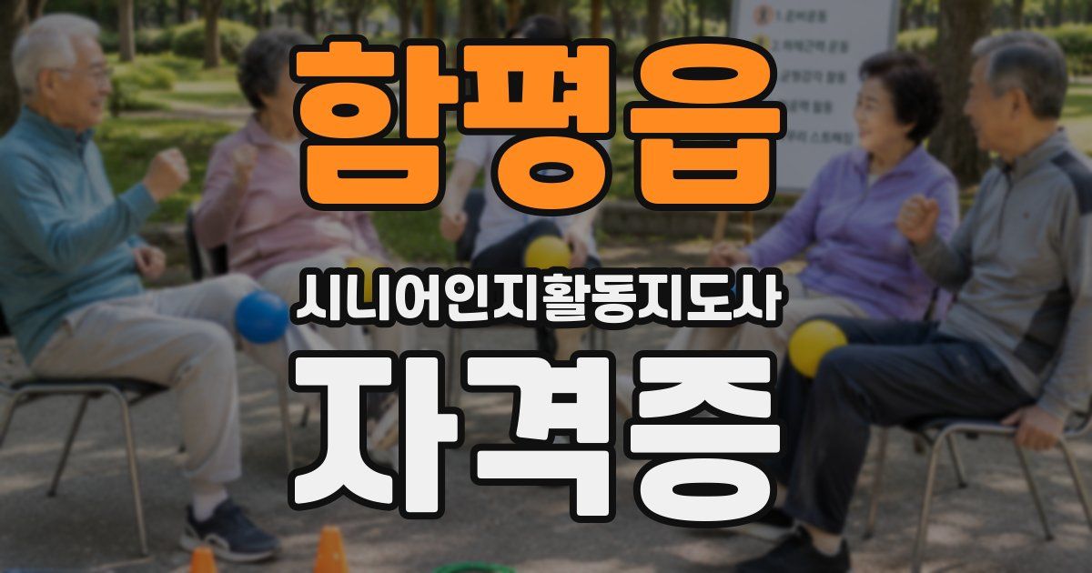 함평읍 시니어인지활동지도사 자격증