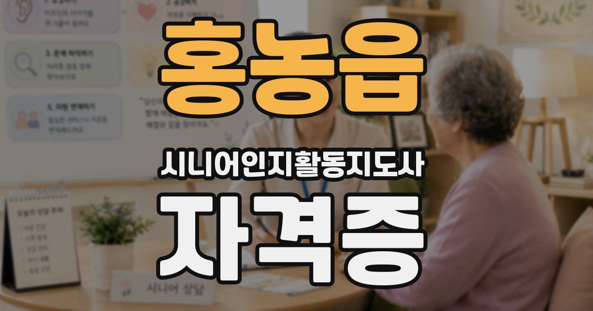 홍농읍 시니어인지활동지도사 자격증