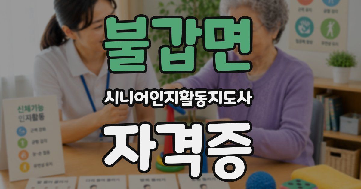불갑면 시니어인지활동지도사 자격증