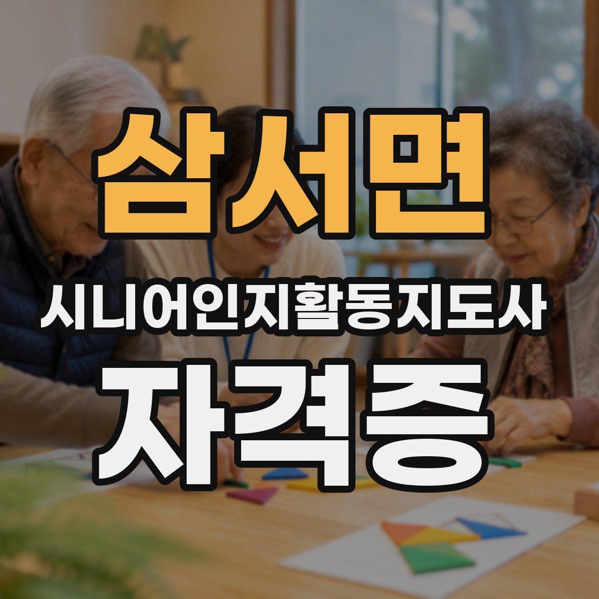 삼서면 시니어인지활동지도사 자격증