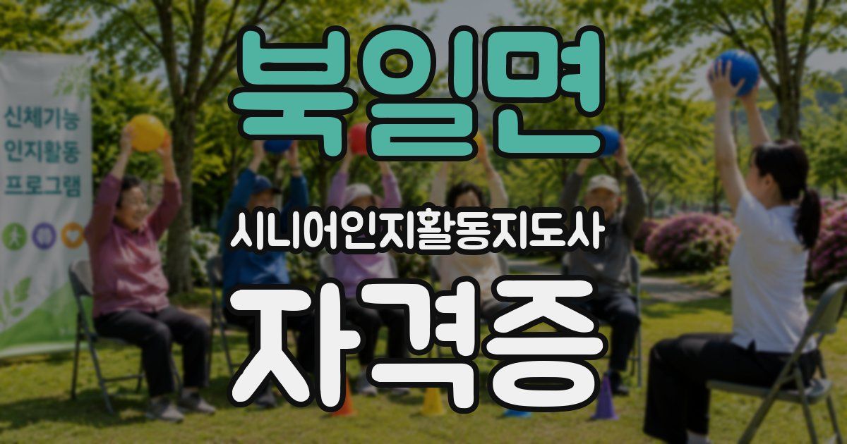 북일면 시니어인지활동지도사 자격증