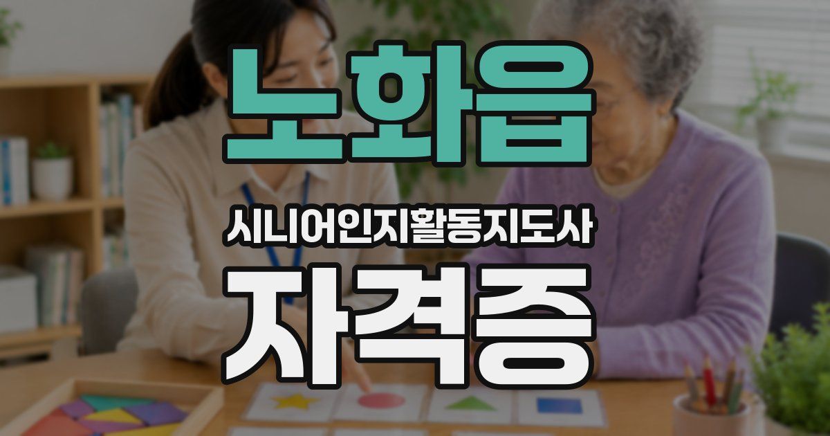 노화읍 시니어인지활동지도사 자격증