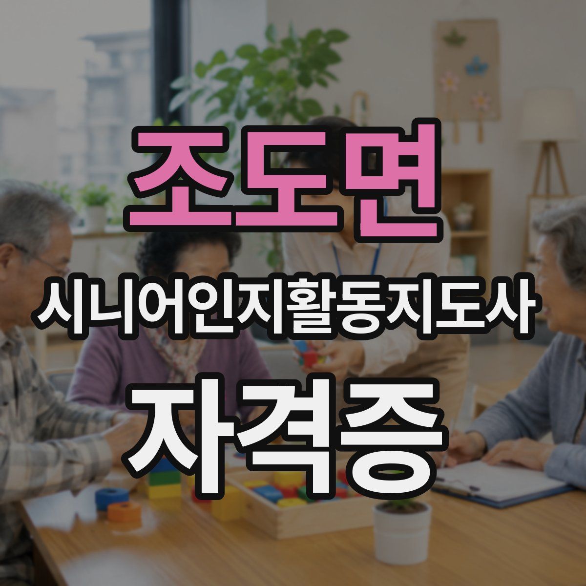 조도면 시니어인지활동지도사 자격증