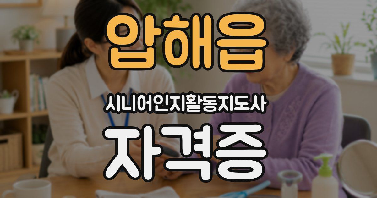 압해읍 시니어인지활동지도사 자격증