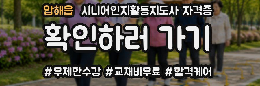압해읍 시니어인지활동지도사 자격증