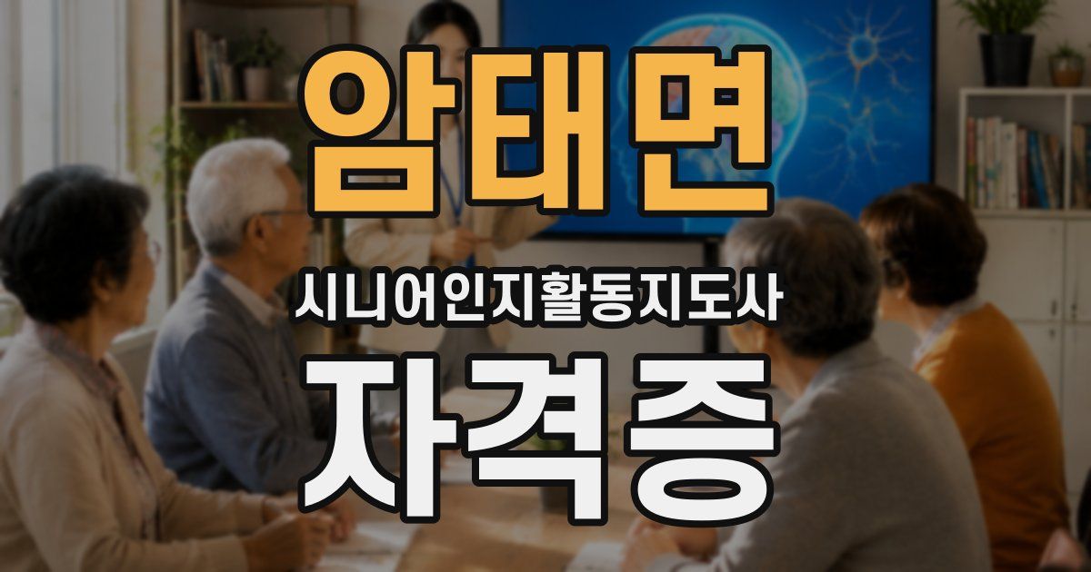 암태면 시니어인지활동지도사 자격증