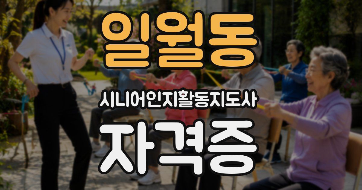 일월동 시니어인지활동지도사 자격증
