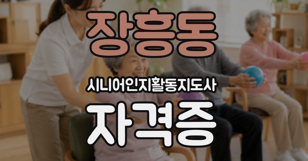 장흥동 시니어인지활동지도사 자격증