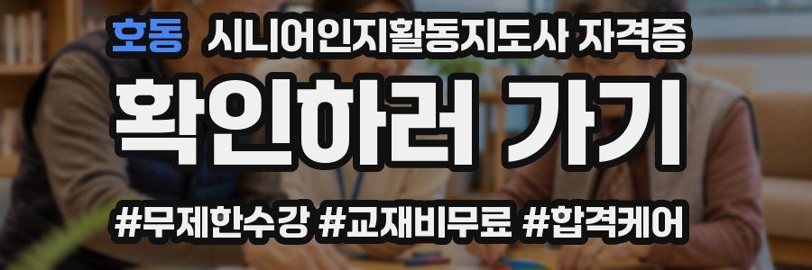 호동 시니어인지활동지도사 자격증
