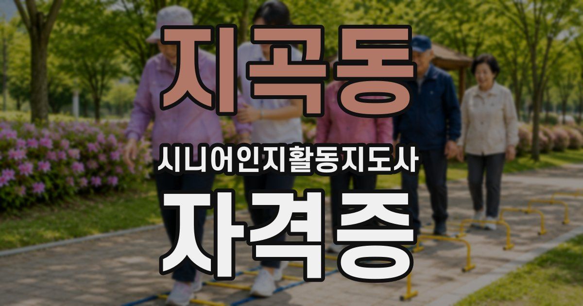 지곡동 시니어인지활동지도사 자격증
