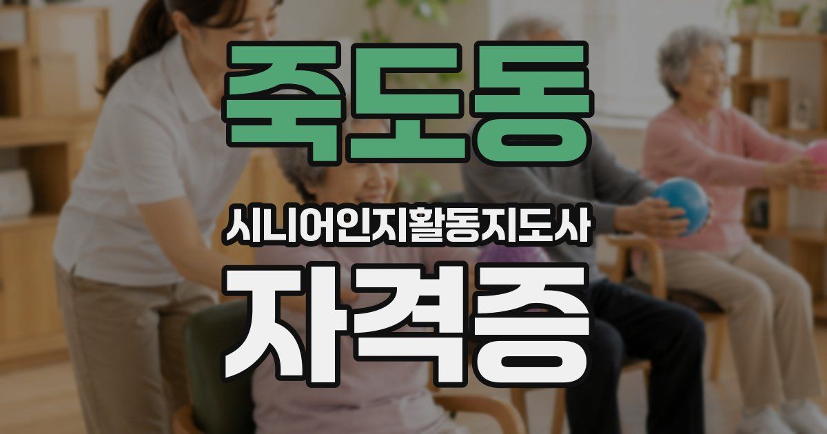 죽도동 시니어인지활동지도사 자격증