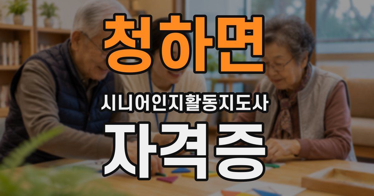 청하면 시니어인지활동지도사 자격증
