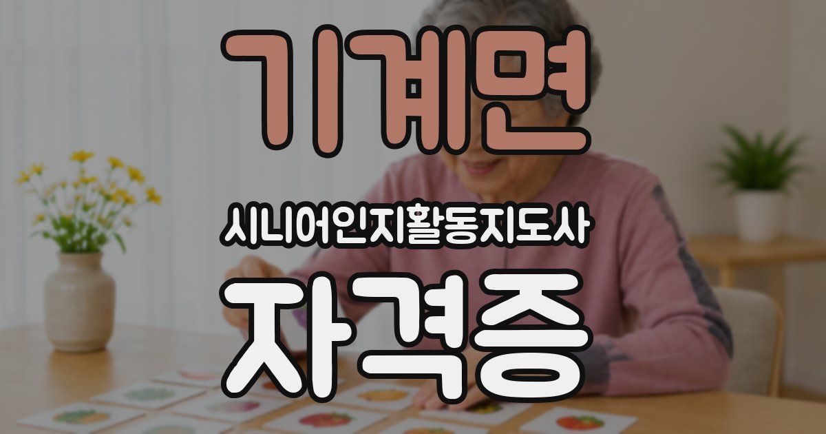 기계면 시니어인지활동지도사 자격증