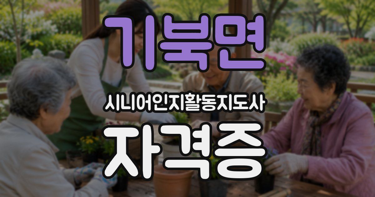 기북면 시니어인지활동지도사 자격증