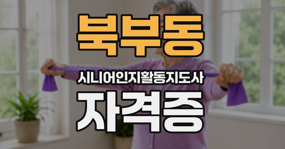 북부동 시니어인지활동지도사 자격증