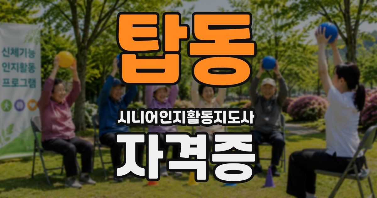 탑동 시니어인지활동지도사 자격증