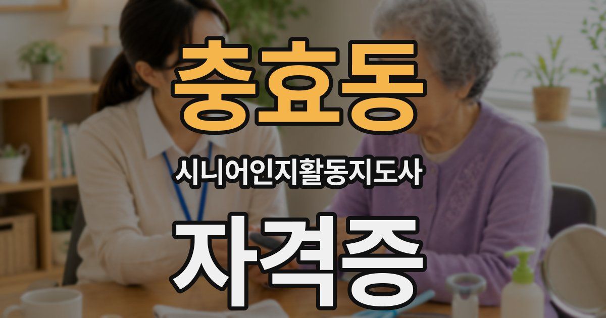 충효동 시니어인지활동지도사 자격증