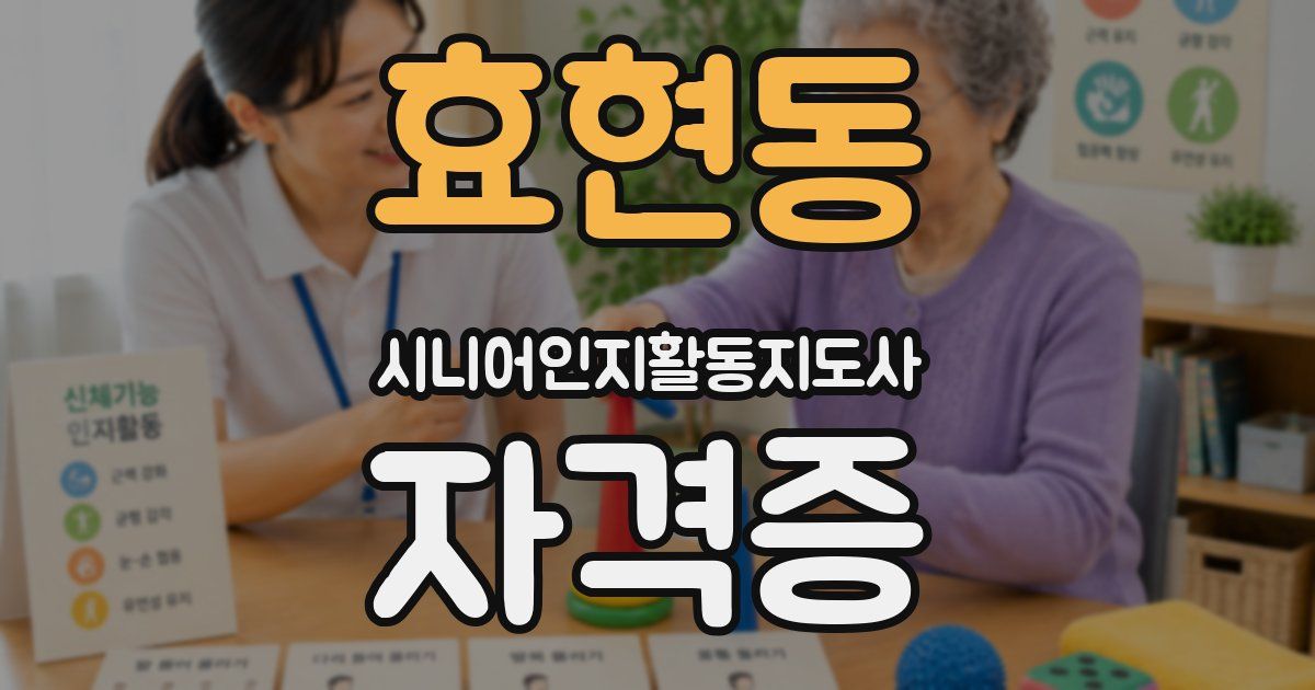 효현동 시니어인지활동지도사 자격증