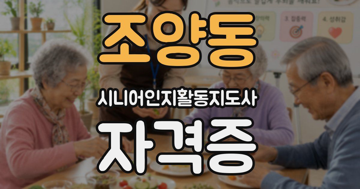 조양동 시니어인지활동지도사 자격증