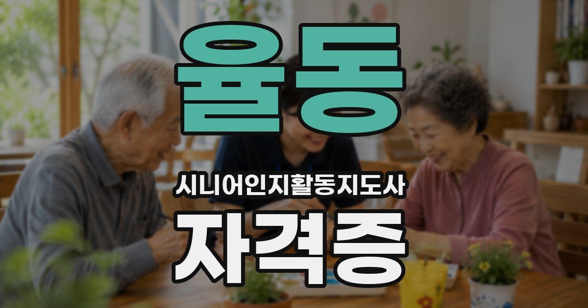 율동 시니어인지활동지도사 자격증