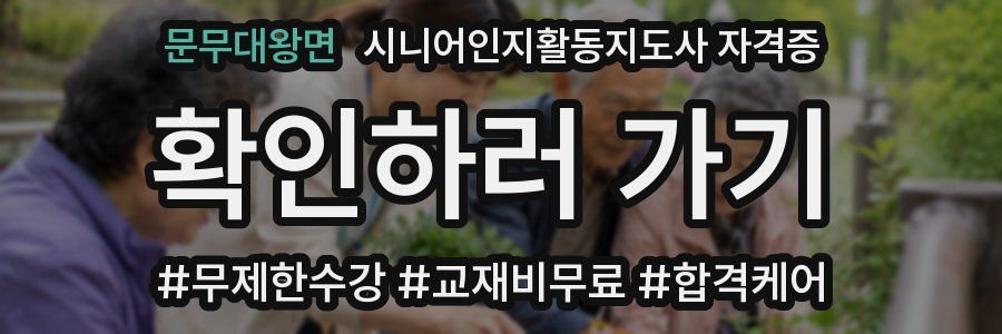 문무대왕면 시니어인지활동지도사 자격증