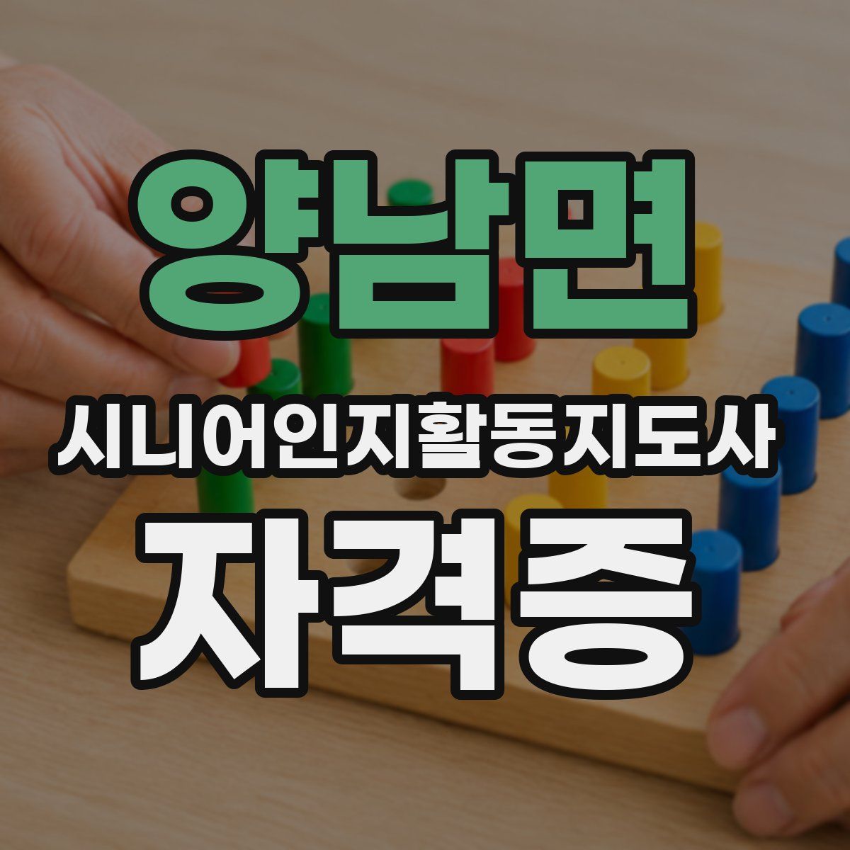 양남면 시니어인지활동지도사 자격증