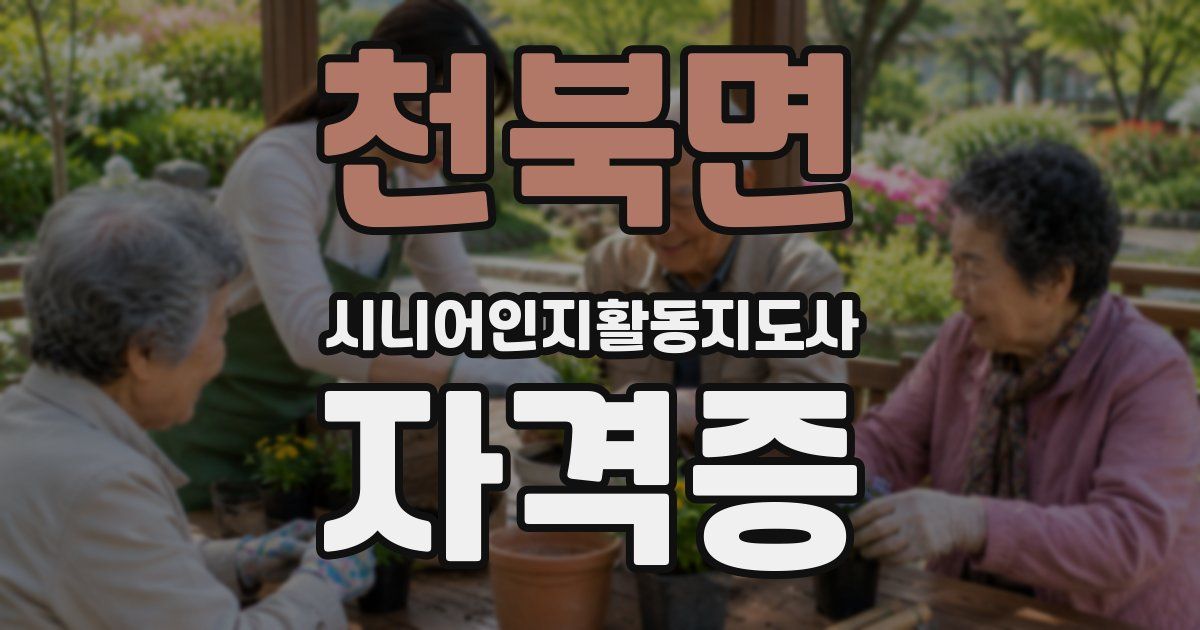 천북면 시니어인지활동지도사 자격증