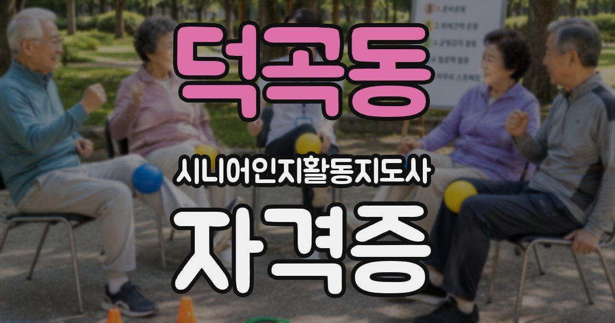 덕곡동 시니어인지활동지도사 자격증